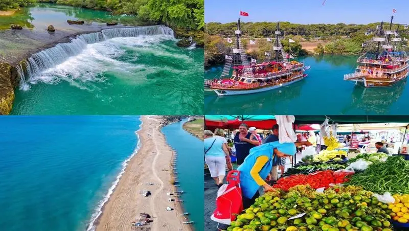 Manavgat River, Waterfall, Grand Bazaar and Boat tour From alanya